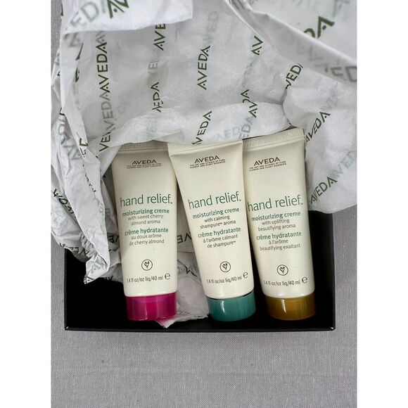 Aveda Hand Relief Moisturizing Lotion Travel Size Trio Gift Set New In Box - Picture 3 of 3